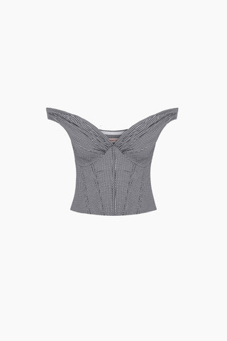 Bree Black Gingham Corset Top