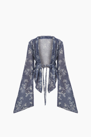 Cecillia Knit Top / Blue Butterfly Patterned