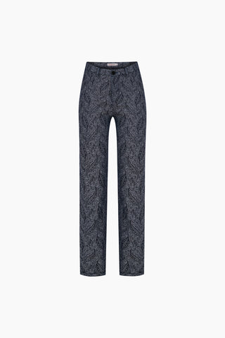 Clarte Denim Trousers / Dark Blue Patterned