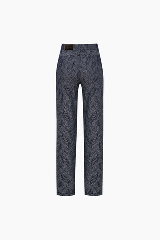 Clarte Denim Trousers / Dark Blue Patterned