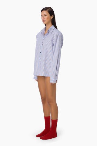 Ease Boyfriend Shirt / Blue Striped