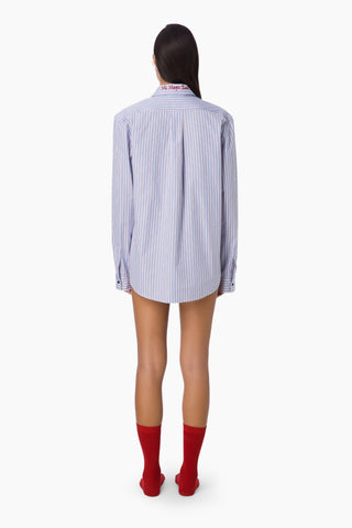 Ease Boyfriend Shirt / Blue Striped