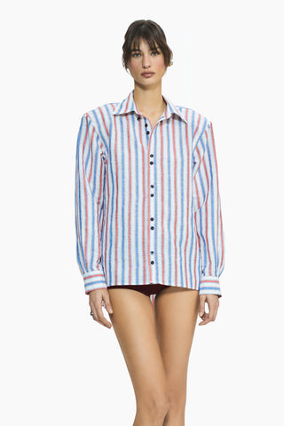 Ease Red Striped Boyfriend Shirt