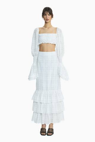 Flow White Plaid Skirt