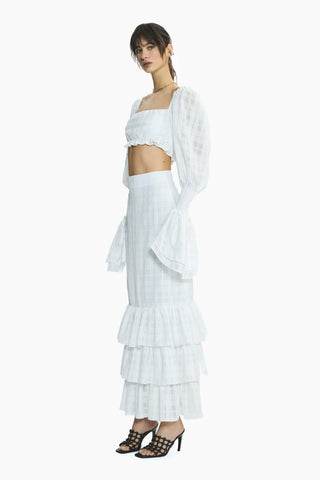 Flow White Plaid Skirt