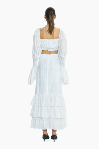Flow White Plaid Skirt