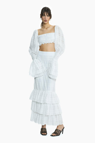 Flow White Plaid Skirt