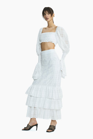 Flow White Plaid Skirt