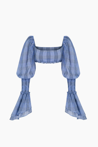 Hola Blue Plaid Top