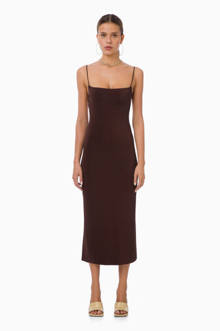 hush brown dress Womens Hush Brown Mirelle Jersey Gathered Strap Maxi Dress US 10
