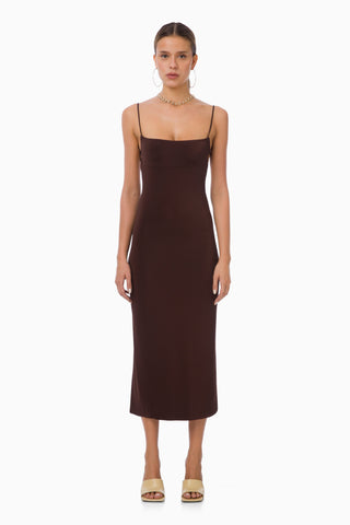 Hush Midi Dress / Brown
