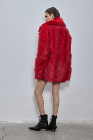 Rare Red Fur Midi jacket