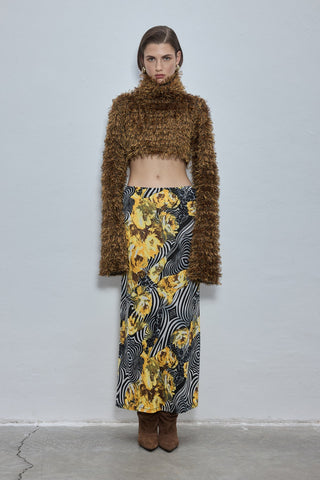 Jen Yellow Patterned Maxi Skirt