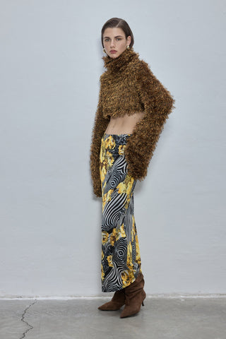 Marn Mustard Crop Knit Top