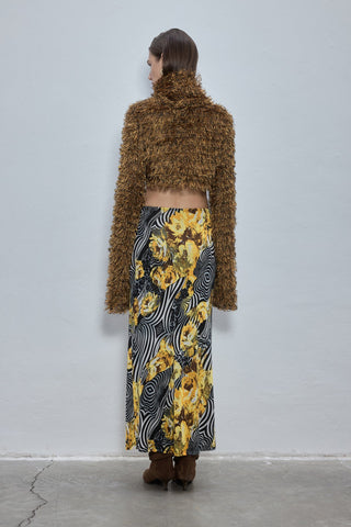 Marn Mustard Crop Knit Top
