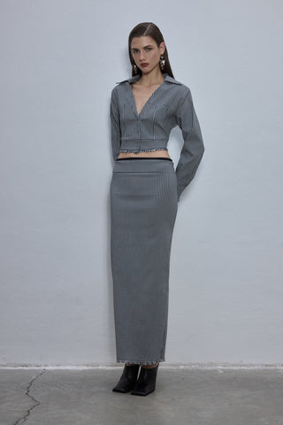 Lois Black Gingham Crop Jacket