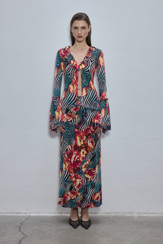 Yuna Red Patterned Blouse
