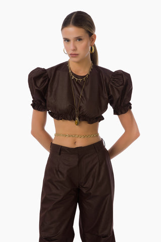 Mimi Crop Top / Brown