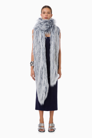 Perry Fur Scarf / Ice Blue