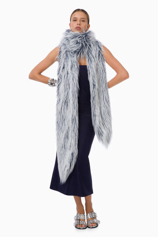 Perry Fur Scarf / Ice Blue