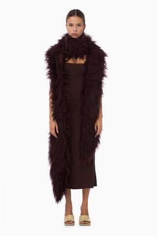 Perry Fur Scarf / Maroon