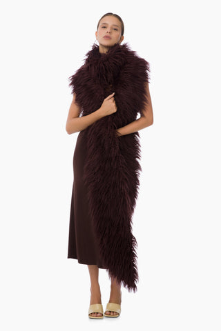 Perry Fur Scarf / Maroon