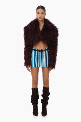 Poetic Mini Skirt / Blue Striped