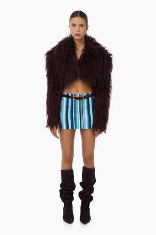 Poetic Mini Skirt / Blue Striped