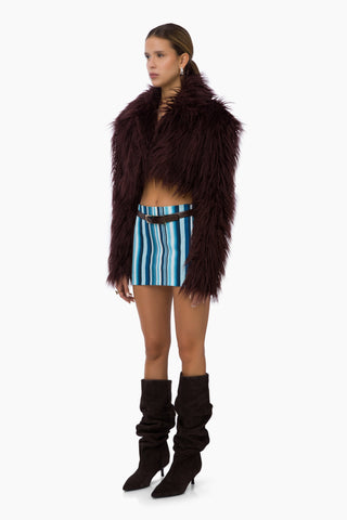 Poetic Mini Skirt / Blue Striped