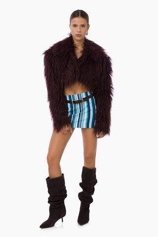 Rare Fur Jacket / Maroon