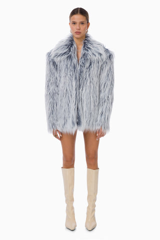 Rare Midi Fur Jacket / Ice Blue