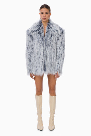 Rare Midi Fur Jacket / Ice Blue