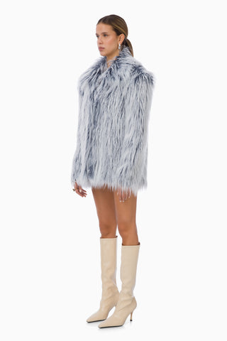 Rare Midi Fur Jacket / Ice Blue