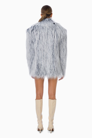 Rare Midi Fur Jacket / Ice Blue