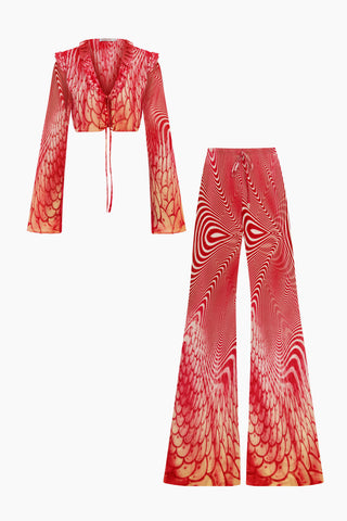 Seaside Red Patterned Set