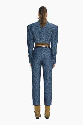 Wander Dark Blue Patterned Denim Jacket