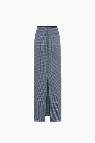 Linya Black Gingham Maxi Skirt