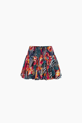 Lenny Red Patterned Mini Skirt