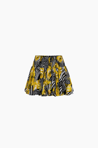 Lenny Yellow Patterned Mini Skirt