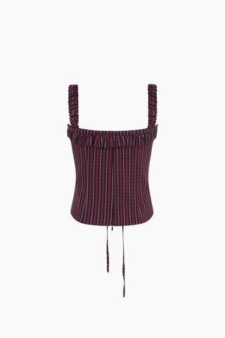 Bitsy Burgundy Plaid Corset Top
