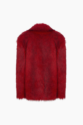 Rare Red Fur Midi jacket