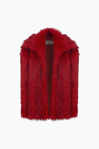 Rare Red Fur Midi jacket