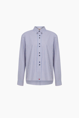 Ease Boyfriend Shirt / Blue Striped