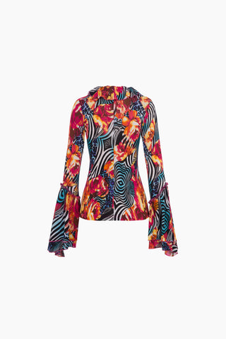 Yuna Red Patterned Blouse
