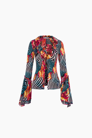 Yuna Red Patterned Blouse